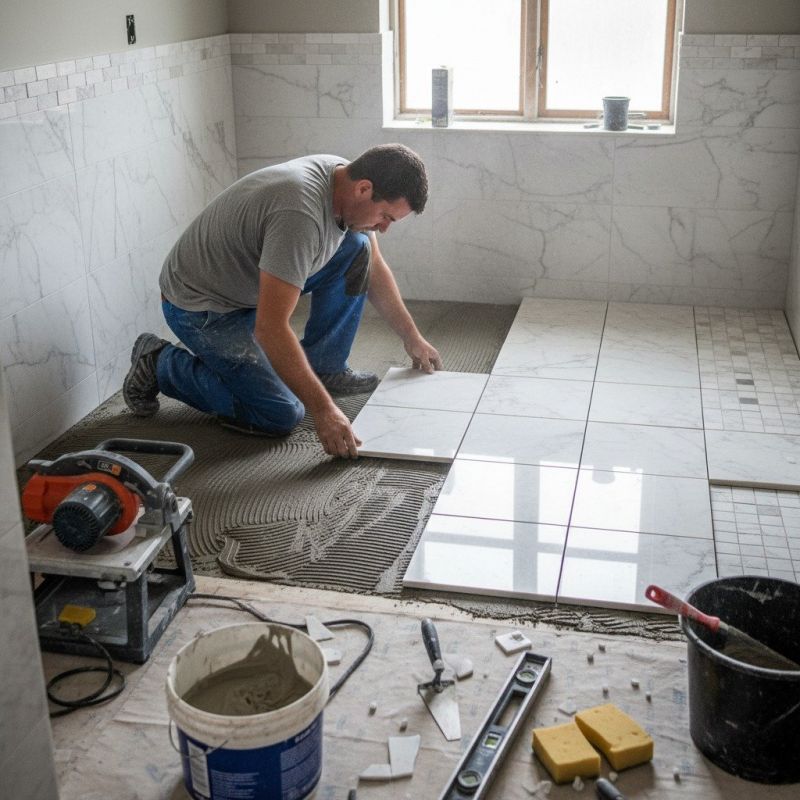 White Marble Tile Installation in Wilmington, NC